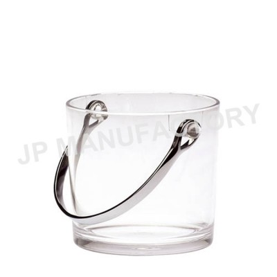 Print Brand Logo Restaurant Plastic Wine Bucket 800ml Clear Champagne Bucket Acrylic Ice Bucket