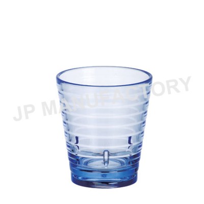 345ml 11oz Frosted Whiskey Glass Swirl Stack Tumbler Whiskey Glass Blue Unbreakable Plastic Rock Glass