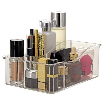 6 Compartment Portable Makeup Organizer Acrylic Makeup Organizer Clear Plastic Makeup Organizer