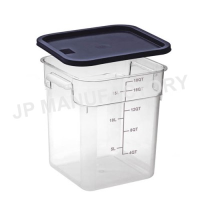 Restaurant Kitchen Plastic Storage Box 18L Rice Storage Container Square Food Storage Container