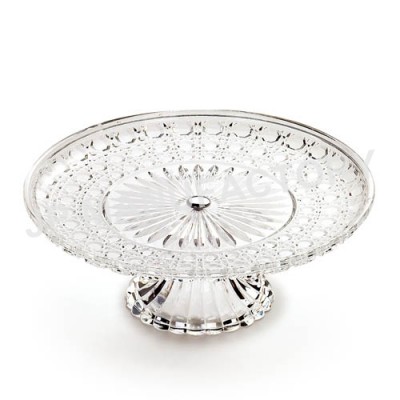 12 inch Unbreakable Polycarbonate Clear Cake Stand 30cm Fancy Crystal Wedding Cake Stand