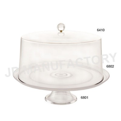 Clear Plastic Food Tray with Cover Round Knob Bread Cover Round Dome 12 inch Cake Tray with Cover